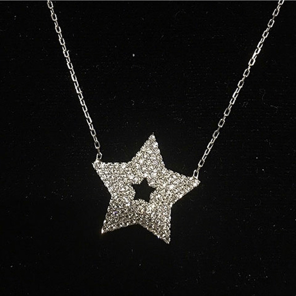 Cubic Zirconia Star Necklace,Nwt